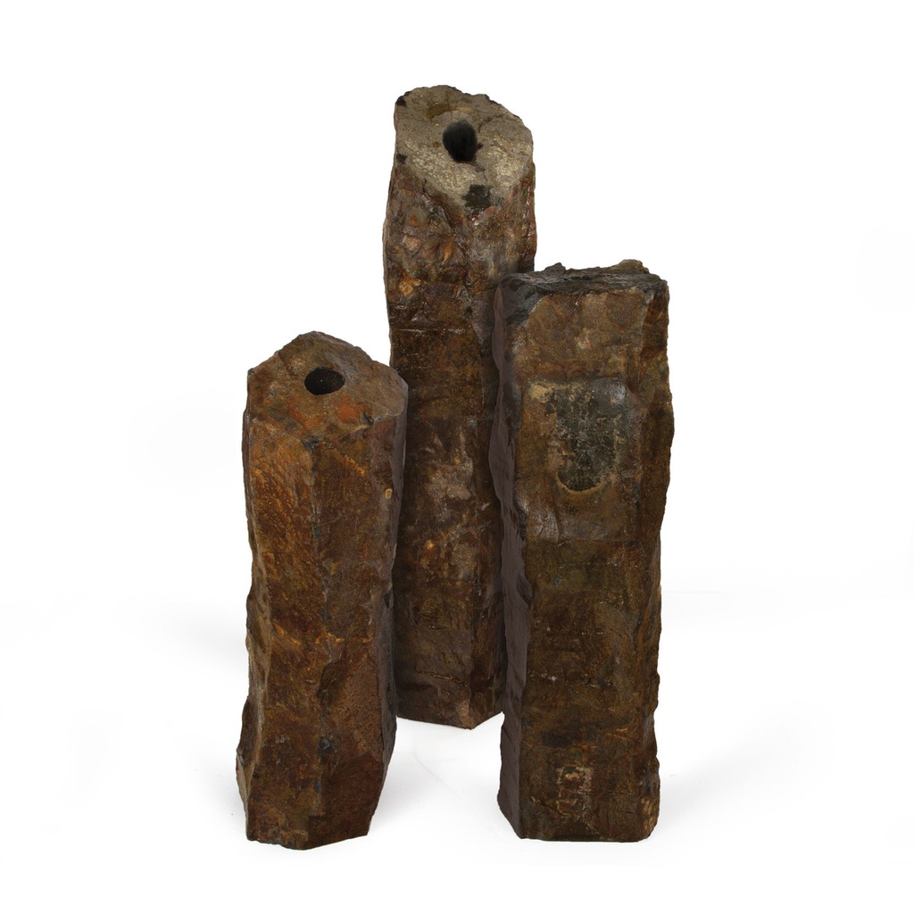 3 PIECE NATURAL BASALT COLUMNS - 24/30/36