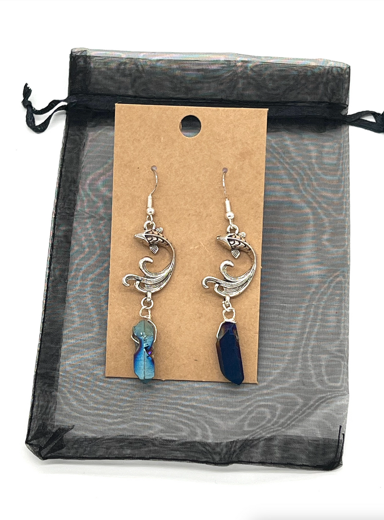 Lucky Koi - Butterfly Koi &amp; Crystal Earrings