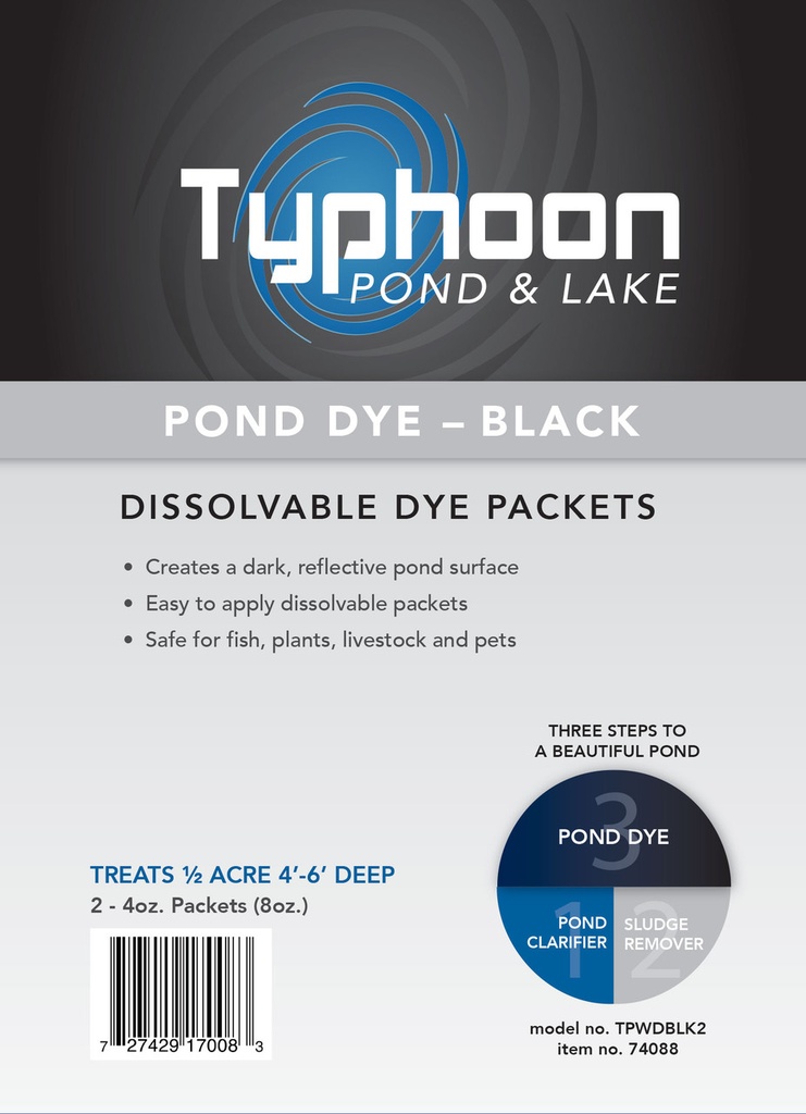 Pond Dye - Black - (4) 4oz Water Soluable Packs