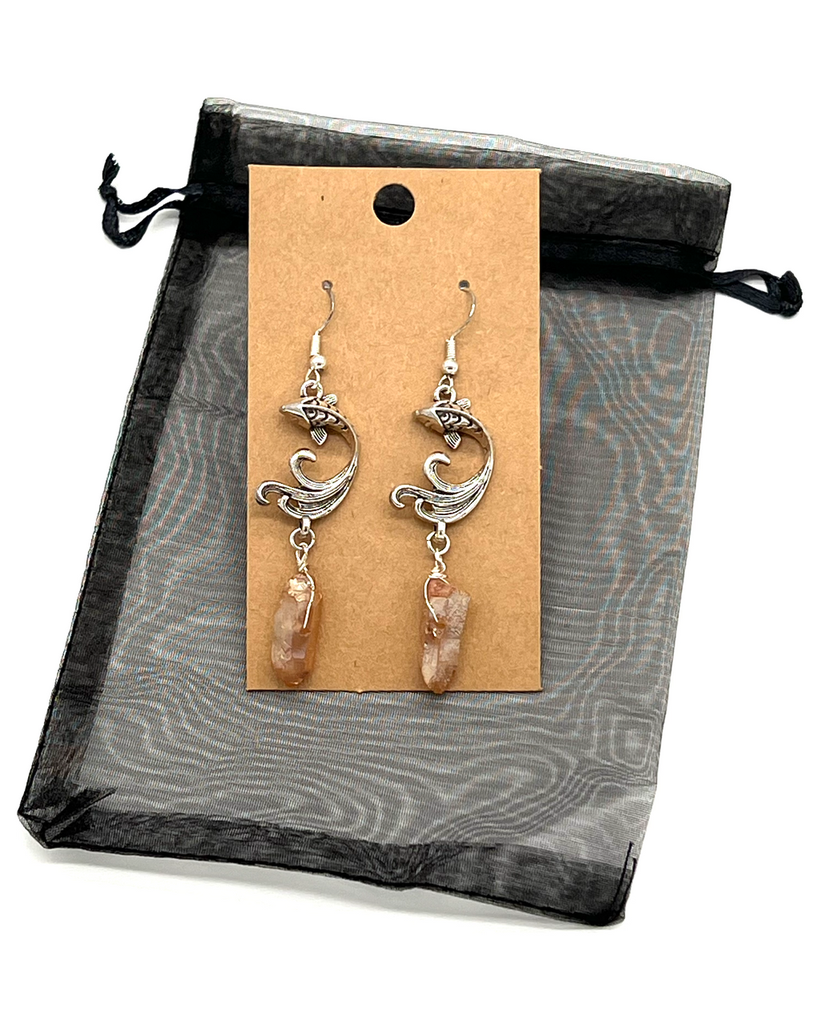 Lucky Koi - Butterfly Koi &amp; Crystal Earrings
