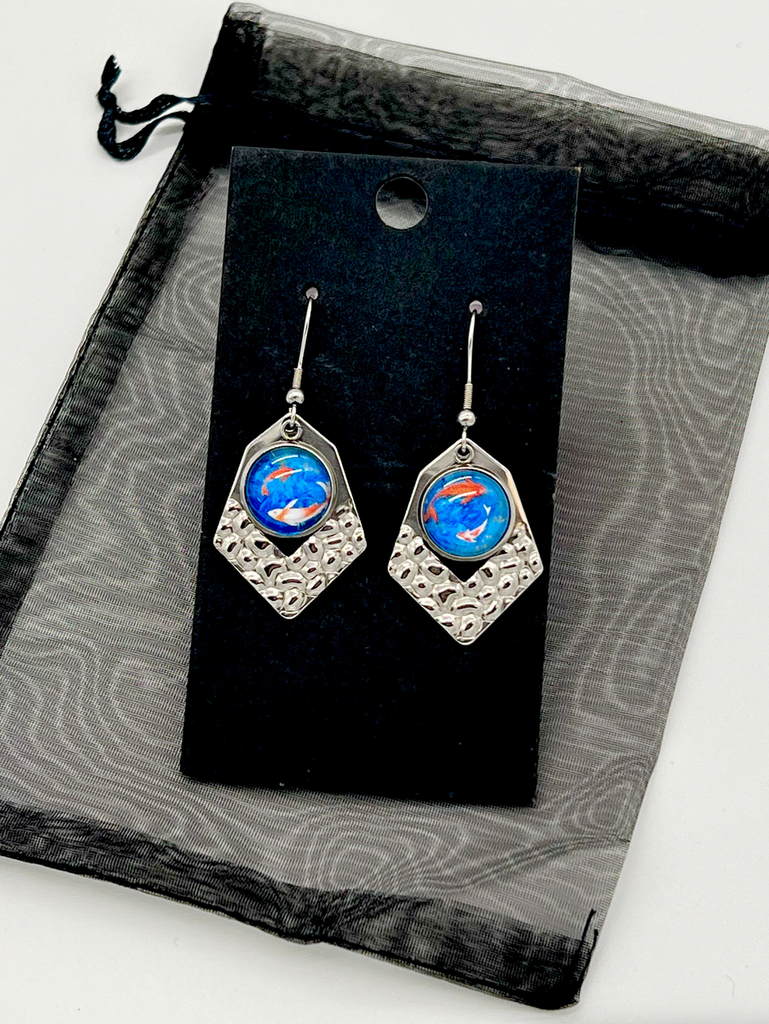 Lucky Koi Pond Charm Earrings