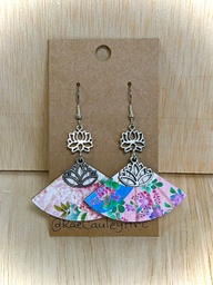 [LuckyKoi Earrings] Lucky Koi Japanese Lotus Fan Earrings
